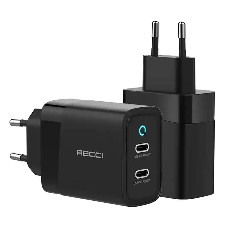 شاحن ريتشي RC43 2 منافذ طاقة 47 واط 2 يو اس بي-C