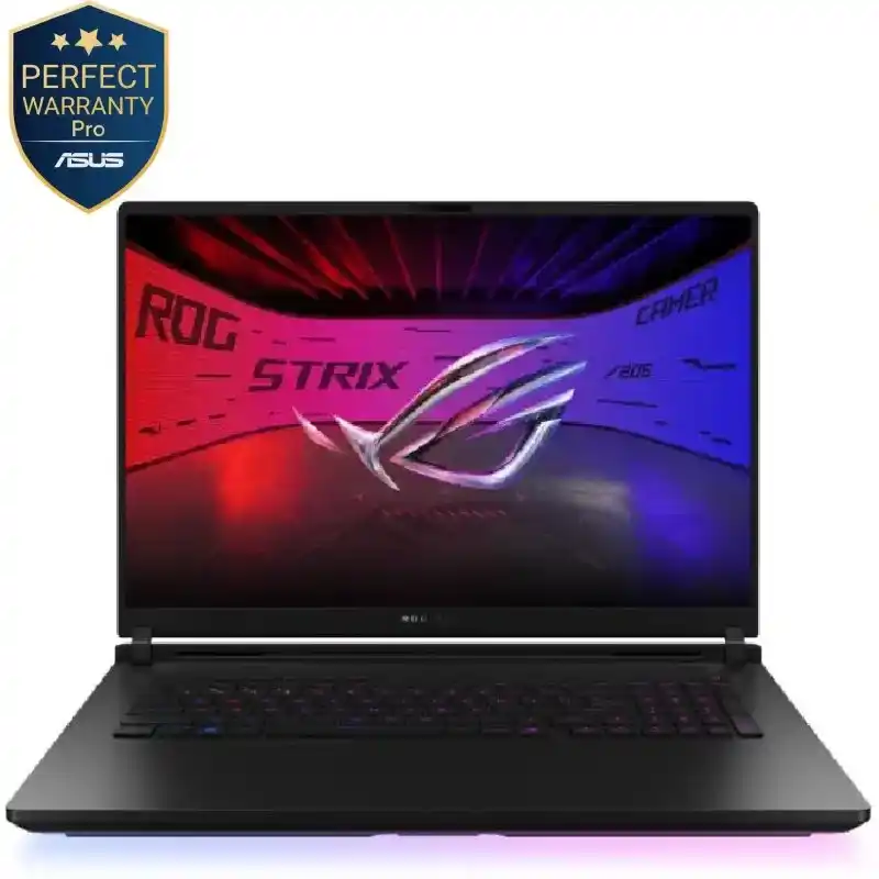 لابتوب ASUS ROG Strix Scar 18 بمعالج Intel Core Ultra 9 275HX، 64GB RAM، 2TB SSD، كارت NVIDIA GeForce RTX 5080، شاشة 16 بوصة 2.5K، ويندوز 11، موديل G835LW-AI642W - أسود