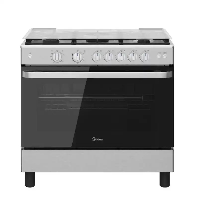 بوتاجاز Midea 90×60 سم – 5 شعلة – أمان كامل – ستانلس ستيل
