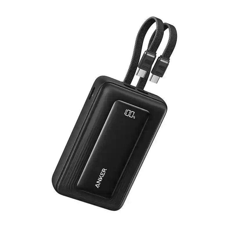 باور بانك Anker Zolo سعة 20000 مللي أمبير 45 وات بكابلين USB-C مدمجين