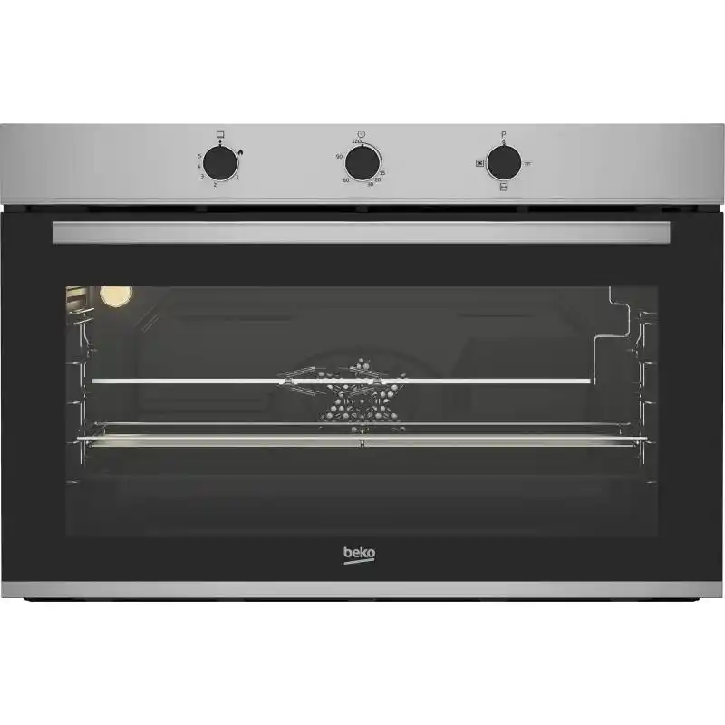 فرن Beko بلت إن غاز 90 سم 96 لتر مع شواية , BBWHT12106XS - ستانلس ستيل