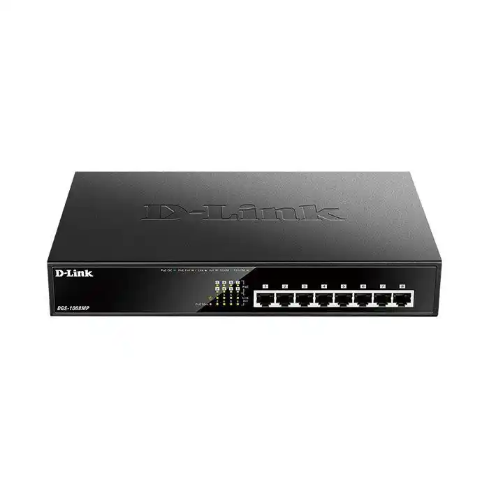 D-Link Unmanaged DGS-1008MP 8 Port Gigabit PoE 8 PoE+ 125W 16 Gbps Desktop