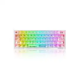 ميكانيكال جيمينج كيبورد Redragon K617 CT Wired RGB 60% White Crystal