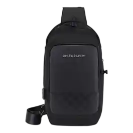 Arctic Hunter شنطة كتف XB00105 مقاومة للماء منفذ USB 5.5L أسود