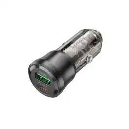 شاحن سيارة بوروفون BZ25 جيرني – PD38W – منفذين (Type-C + USB) – أسود
