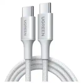 كابل UGREEN L501 USB-C إلى USB-C للشحن السريع 60 واط PD بطول 1 متر - أبيض