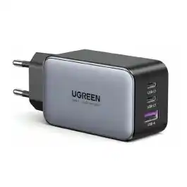 شاحن حائط Ugreen Nexode بمنفذين USB-C + منفذ USB-A، قوة 65 واط، 3 منافذ، اسود