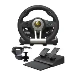 عجلة القيادة PXN Gaming Racing Wheel V3 Pro متوافقة مع أجهزة الكمبيوتر الشخصية PS3/4، Nintendo Switch، Xbox، منفذ USB، اسود