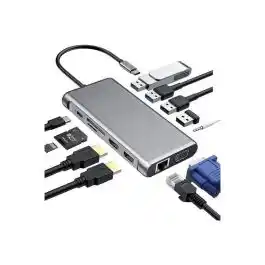هاب كوجر 1x12 تايب سي إلى 4×USB 3.0- HDMI- VGA-LAN- 3×USB-C- SD- جاك 3.5 مم