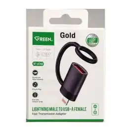كابل جرين إيكو Lightning ذكر إلى USB-A أنثى اسود - GE-LC290