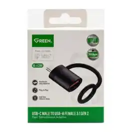 كابل جرين إيكو Lightning ذكر إلى USB-C أنثى اسود - GE-LC280