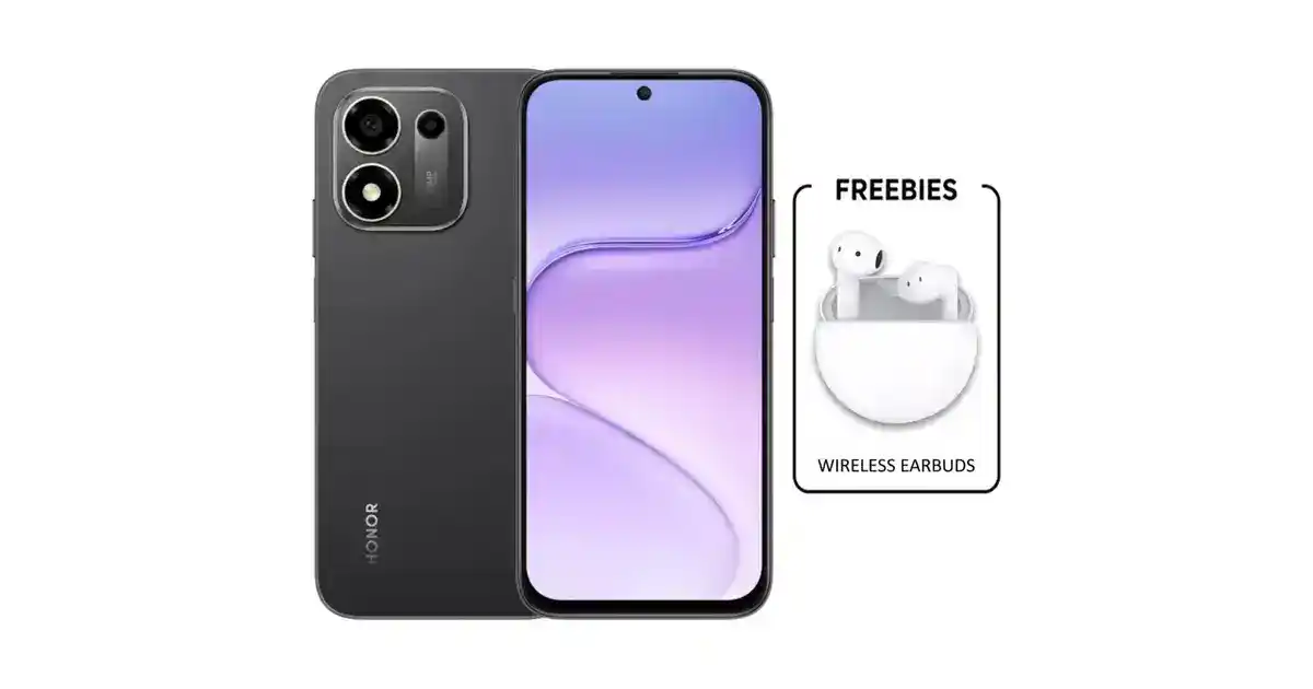هونر X7e بلس (128 جيجابايت، 6 جيجابايت) يدعم 5G لون أسود MRK-NX1 + سماعات هونر تشويس X7e أكتيف