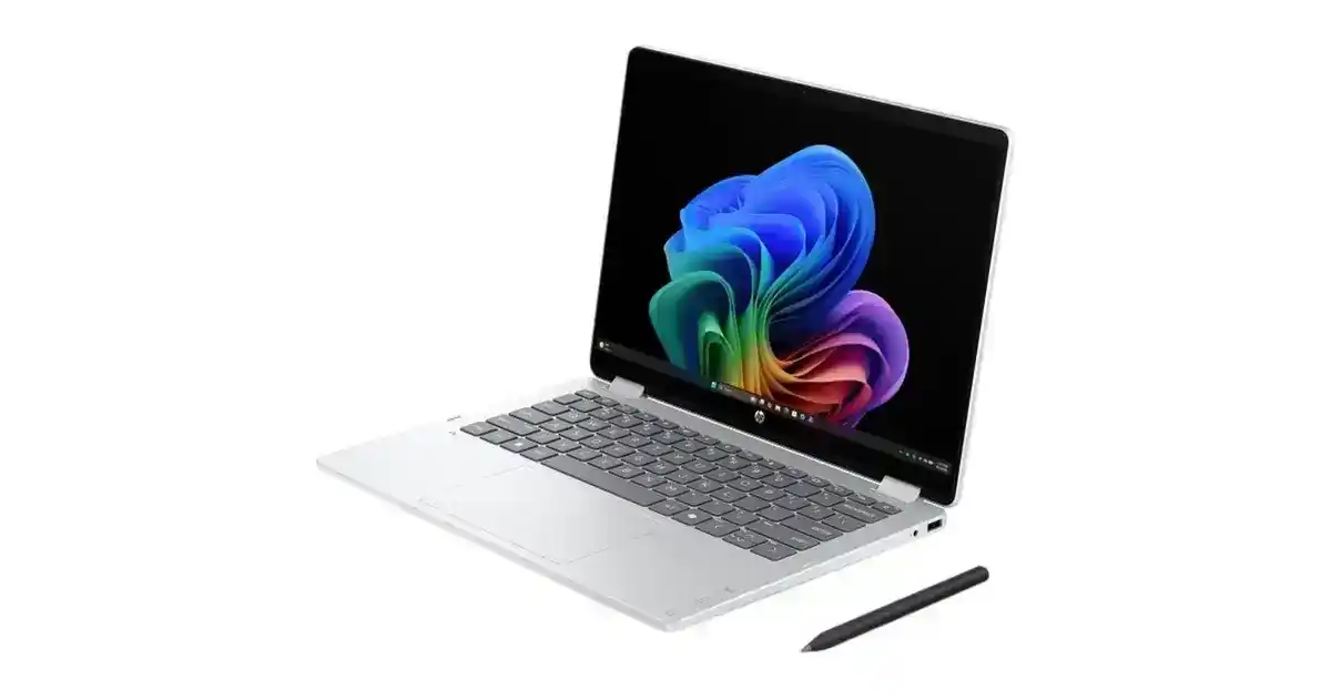 HP OmniBook 5 Flip 2-in-1 Convertible (2026) AI PC - 3rd Series / Intel Core Ultra 7-355 / 14inch 2K / 512GB SSD / 16GB RAM / Shared Intel Graphics / Windows 11 Home / English & Arabic Keyboard / Glacier Silver / Middle East Version - [14-km0009ne]
