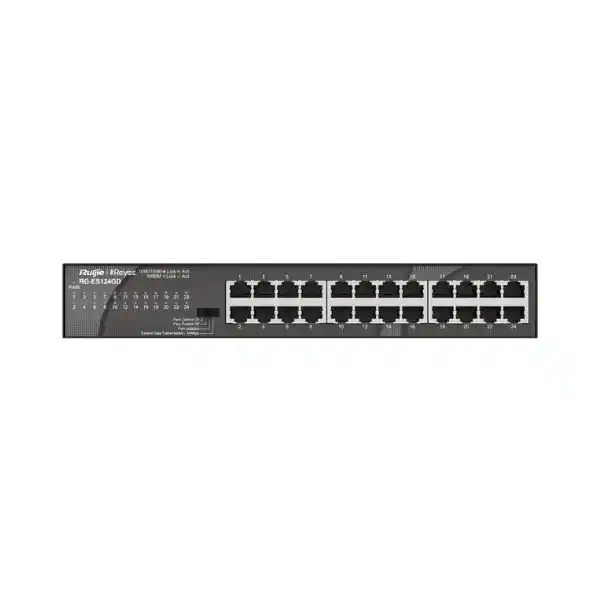 رويجي ريي RG-ES124GD سويتش Unmanaged مزود بـ 24 منفذ بسرعة 10/100/1000 ميجابايت