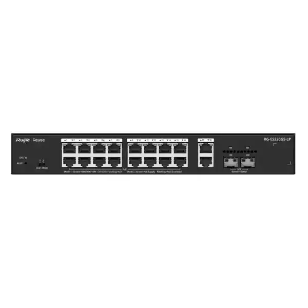 رويجي ريي RG-ES220GS-LP سويتش سمارت كلاود PoE+ Managed مزود بـ20 منفذ جيجابت
