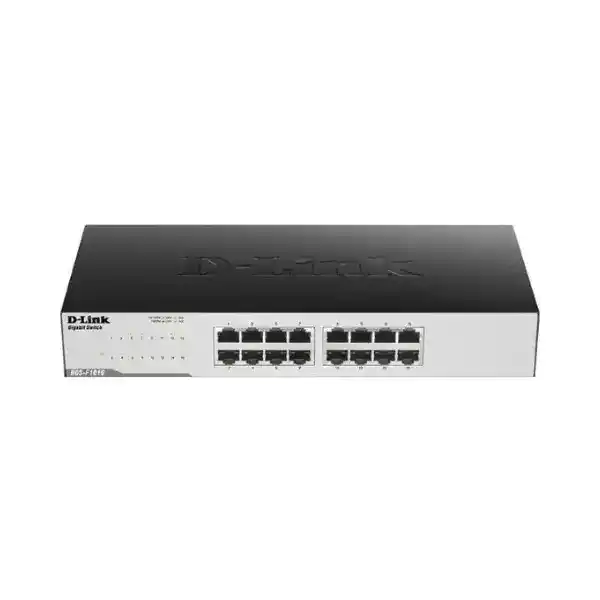 دي لينك DGS-F1016 سويتش Unmanaged، مزود بـ 16 منفذ جيجابايت بسرعة 10/100/1000 ميجابايت في الثانية