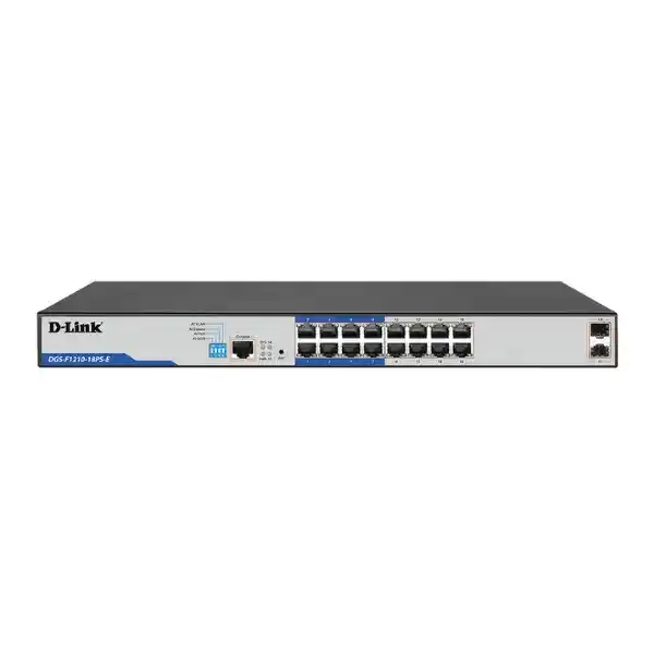 دي لينك DGS-F1210-18PS-E سويتش PoE، مزود بـ18 منفذ جيجابت مع منفذين SFP