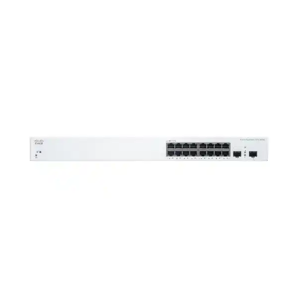 Cisco CBS220-16T-2G Smart Managed Switch, 16 Port Gigabit Ethernet + 2 Port SFP