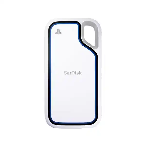 سانديسك SDSSDE62P-1T00-G25 هارد اس اس دي خارجي محمول بسعة 1 تيرابايت لجهاز بلاي ستيشن 5 والكمبيوتر - ابيض