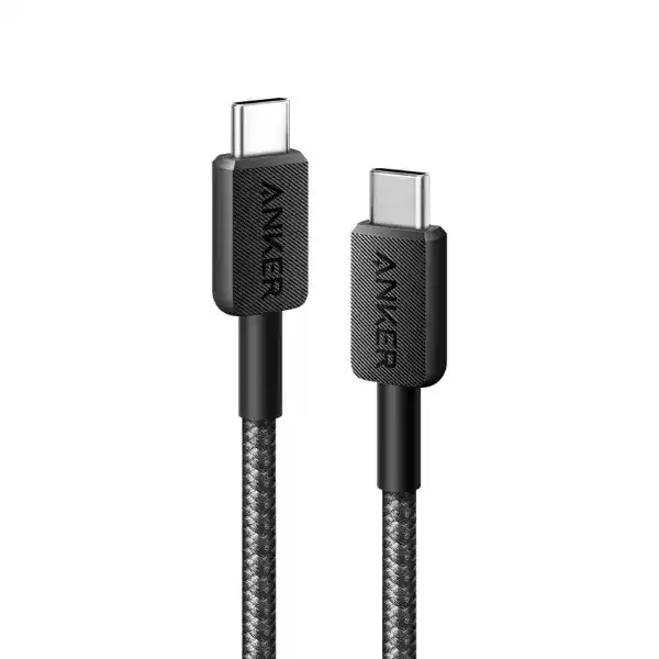 انكر 322 كابل USB-C إلى USB-C بقدرة 60 واط، طول 0.9 متر، A81F5H11 - اسود