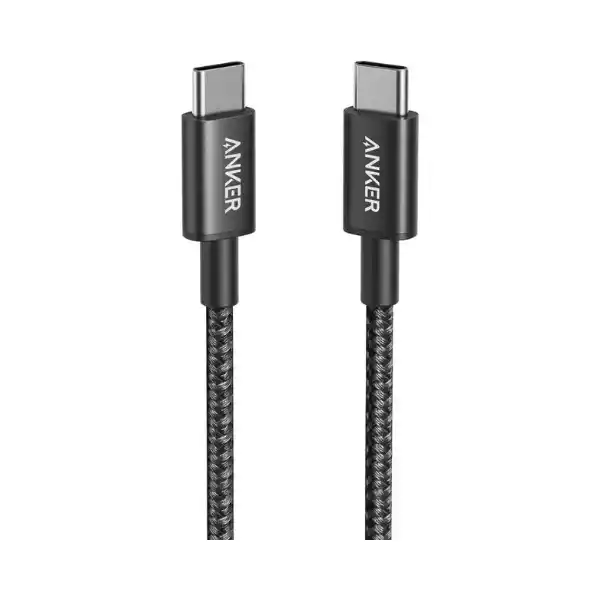 أنكر نايلون A8752H11 كابل شحن USB-C إلى USB-C بقدرة 60 واط وطول 3.3 قدم - اسود