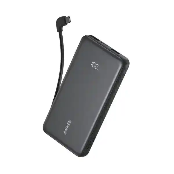 انكر زولو باور بانك 20,000 ملي امبير كابل USB-C مدمج بقوة 22.5 واط A110EH11 - اسود