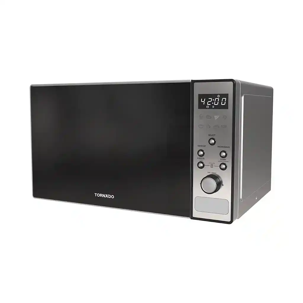 ميكروويف تورنيدو سولو 25 لتر 900 وات 8 قوائم سيلفر TMDS-25EL-S