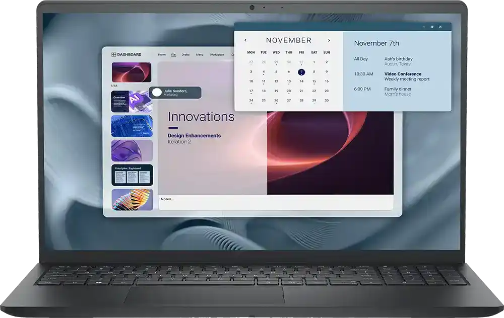 لابتوب ديل برو 15 اسينشال PV15250  انتل كور i7-1355U  رام  8 جيجا هارد 512 جيجا SSD كارت شاشة Intel UHD مدمج شاشة  15.6 بوصة FHD دوس - اسود