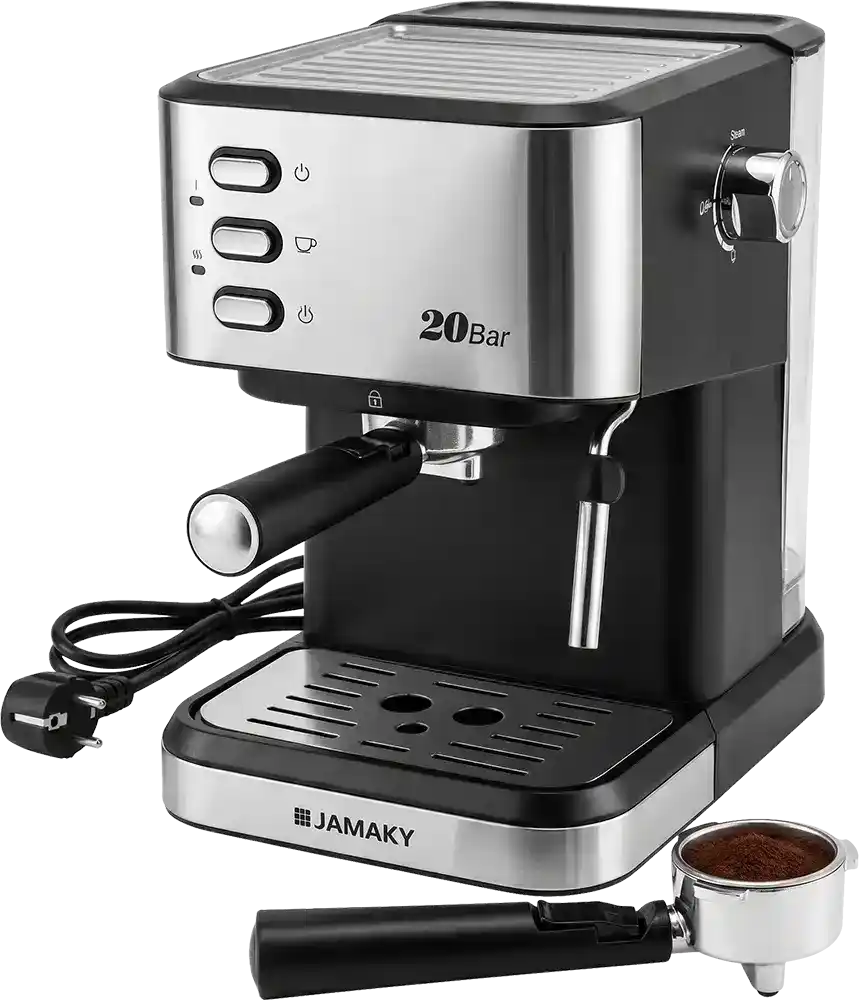 ماكينة تحضير إسبريسو وكابتشينو جماكي JMK9009 بقدرة 1200 وات 20 بار - لون أسود