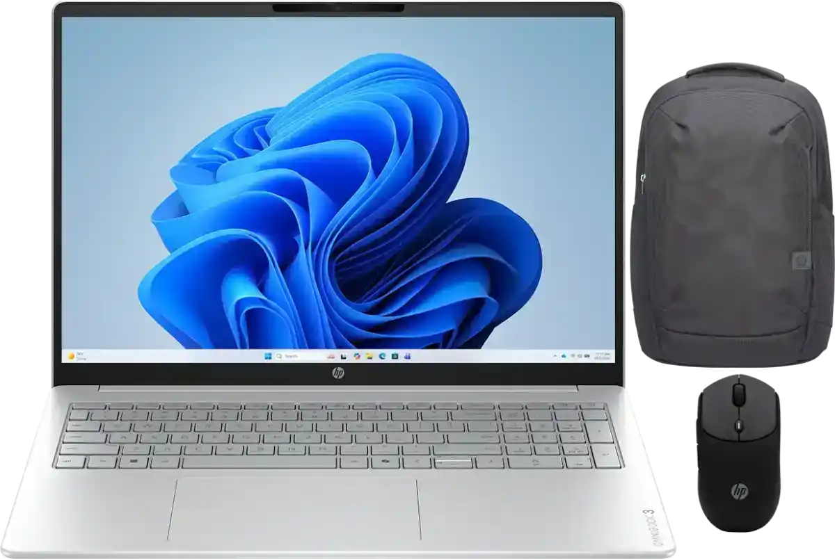 لابتوب اتش بي اومني بوك 3 16-BU0041NE انتل كور الترا 7 150U رام 16 جيجا هارد 512GB SSD كارت شاشة Intel مدمج شاشة 16 بوصة 2K- ويندوز 11- فضي + حقيبة ظهر و ماوس هدية