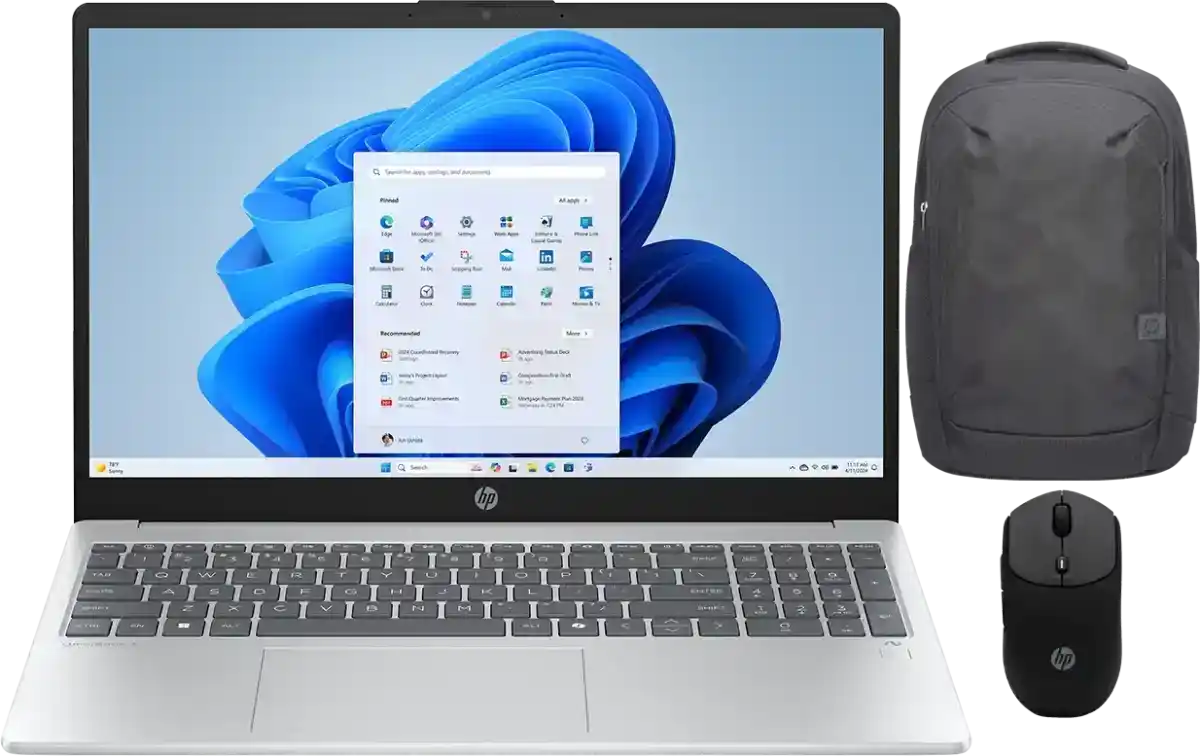 لابتوب اتش بي اومني بوك 3 AI 16-BW0001NE معالج AMD Ryzen 7 250 APU رام 16 جيجا هارد 512GB SSD كارت شاشة AMD Radeon 780M مدمج شاشة 16 بوصة WUXGA- ويندوز 11- فضي + حقيبة ظهر و ماوس هدية