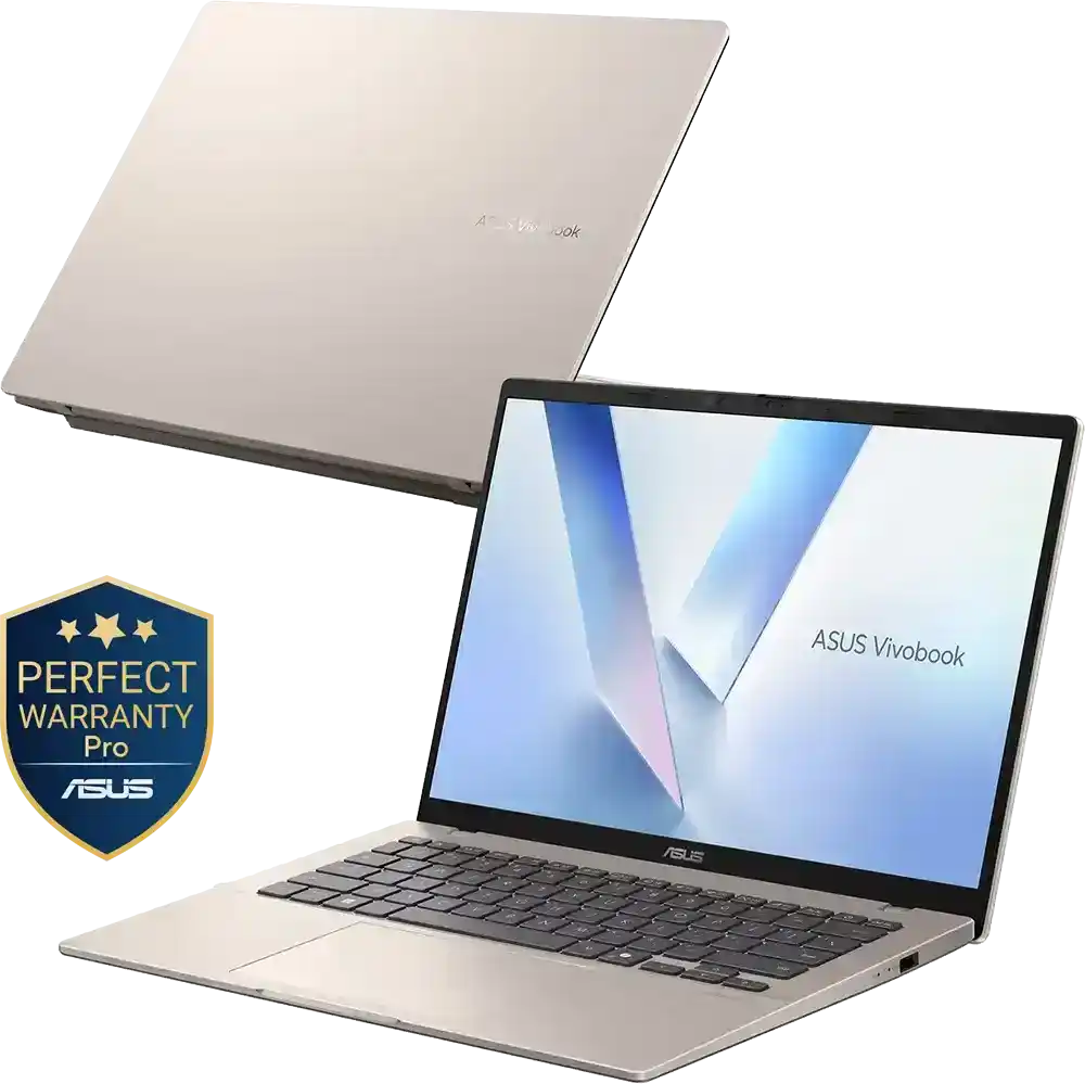لابتوب فيفوبوك 14 X1407QA-LY045W معالج Snapdragon X X1 26 100 رام 16 جيجا هارد 512GB SSD شاشة WUXGA 16.0 بوصة كارت شاشة Qualcomm Adreno مدمج- ويندوز 11 هوم- ذهبي
