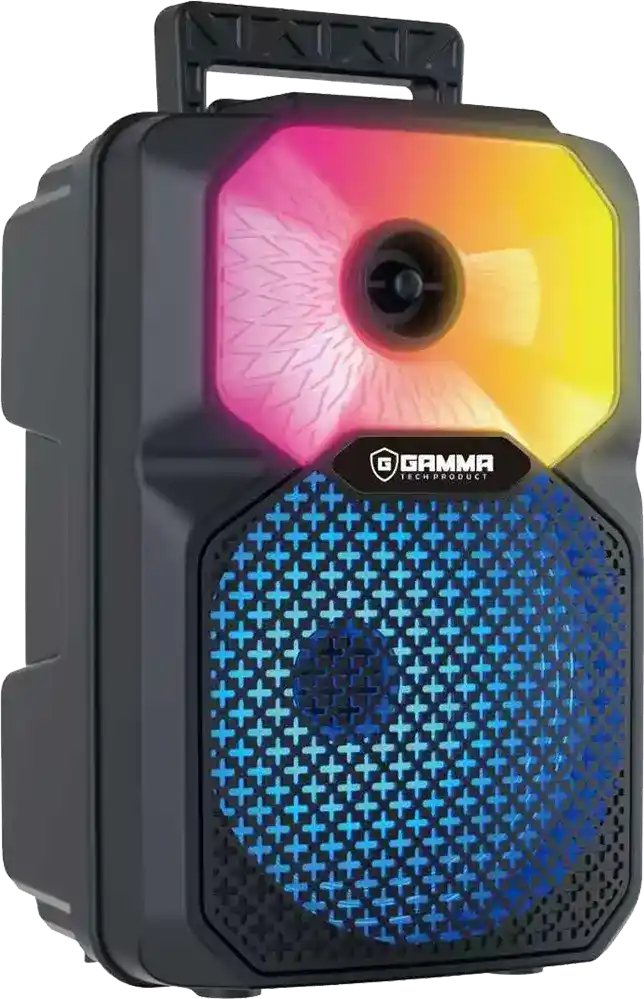 مكبر صوت جاما 8 بوصة اضاءة RGB بطارية قابلة للشحن GT-886 - اسود