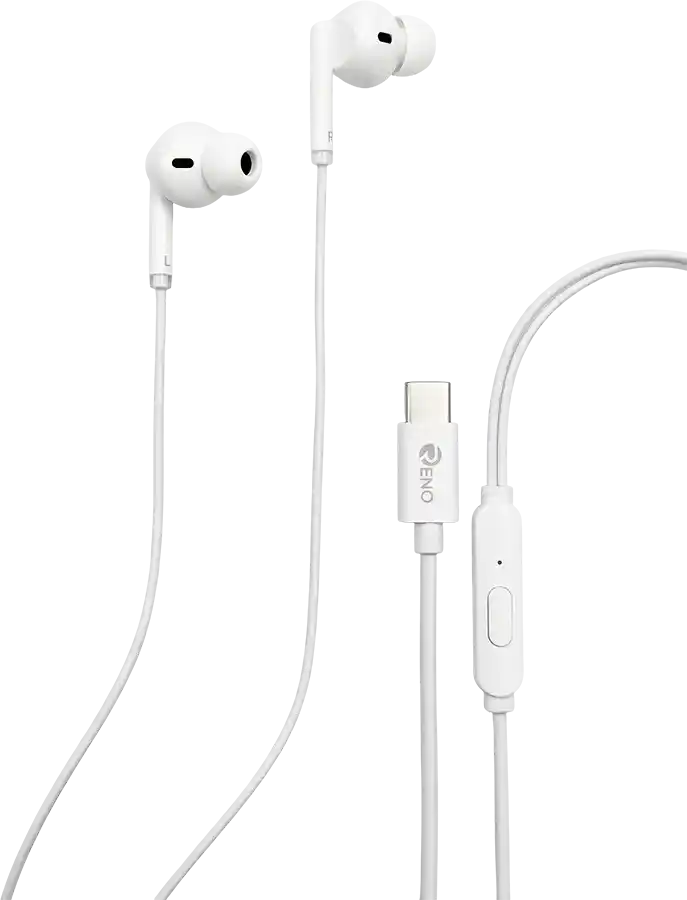 سماعات أذن سلكية ستيريو رينو RH-65 موصل Type-C - ابيض