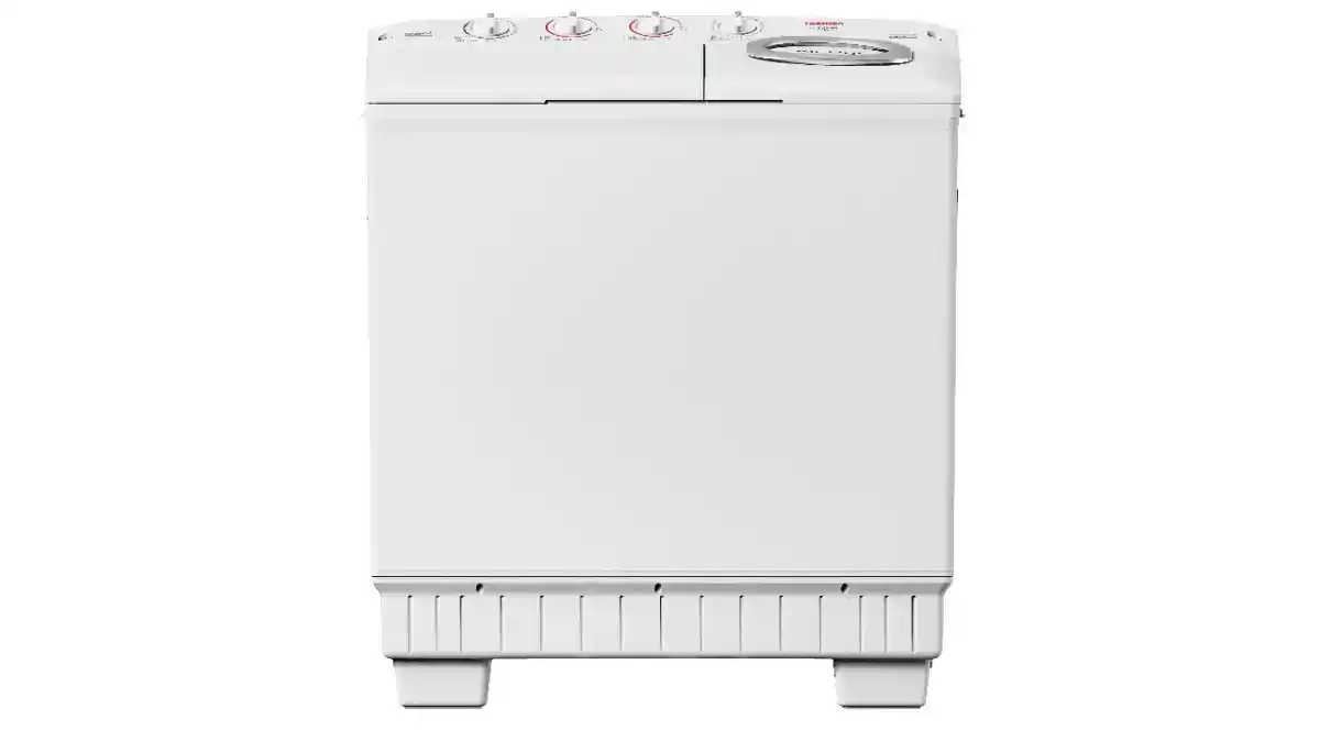 غساله ميديا هاف 10كيلو حوضين ابيض MTE02W100W