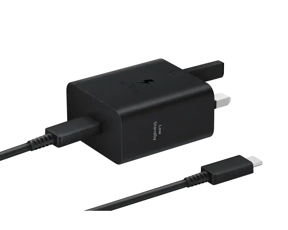 شاحن سامسونج 45 وات سوبر فاست (2024) مع كابل تايب سي USB-C