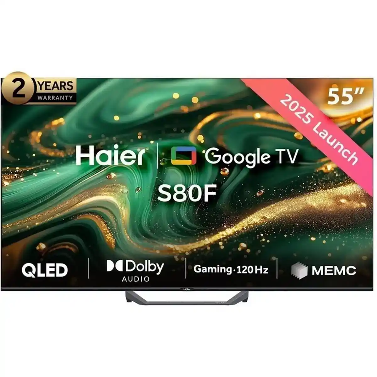 تلفزيون هاير 55 بوصة سمارت QLED بدقة 4K UHD بريسيفر داخلي فضي - H55S80F