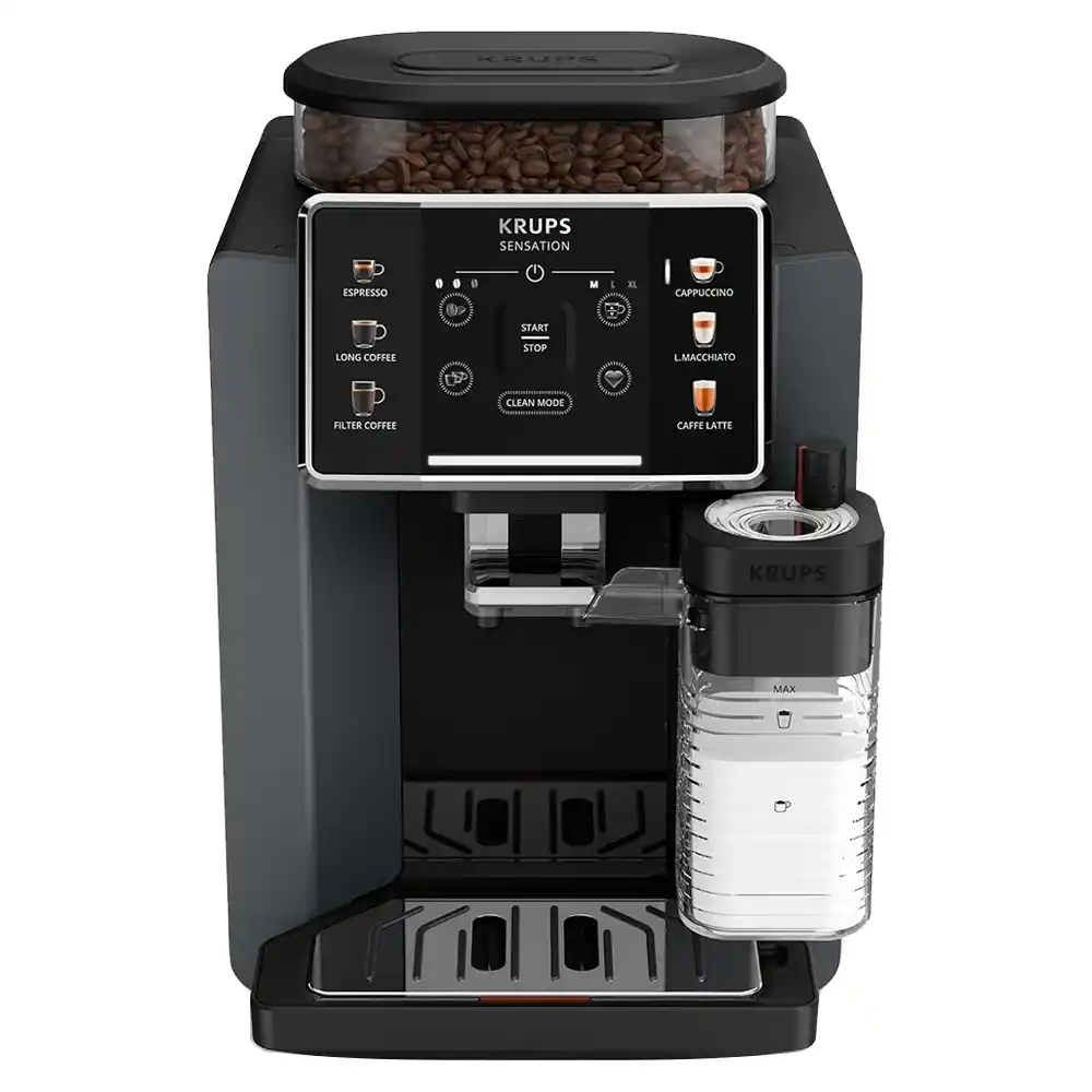 ماكينة قهوة الإسبريسو كروبس اوتوماتيك 1450 وات EA912B10 Sensation Milk - أسود
