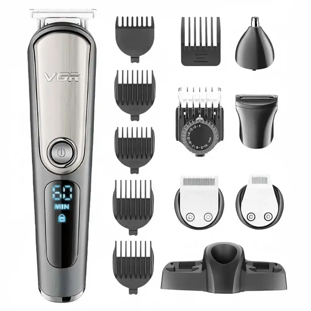 مجموعة حلاقة وتشذيب الشعر 5 في 1 في جي ار بروفيشنال V-105