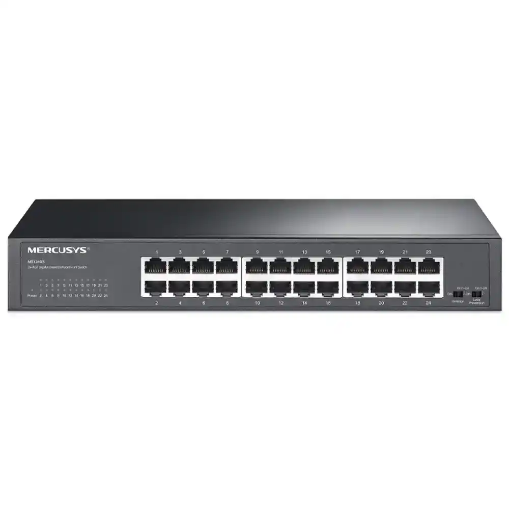 سويتش ميركوسيس 24 منفذ 10/100/1000 ميجابت في الثانية MS124GS Unmanaged Rackmount