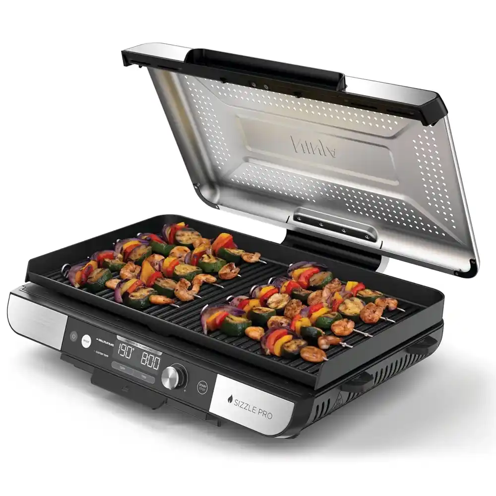 جريل + بلانشا كهربائي Ninja Sizzle Pro XL - ستانلس ستيل - 1800 واط - أسود - GX101EU - مكة ستور