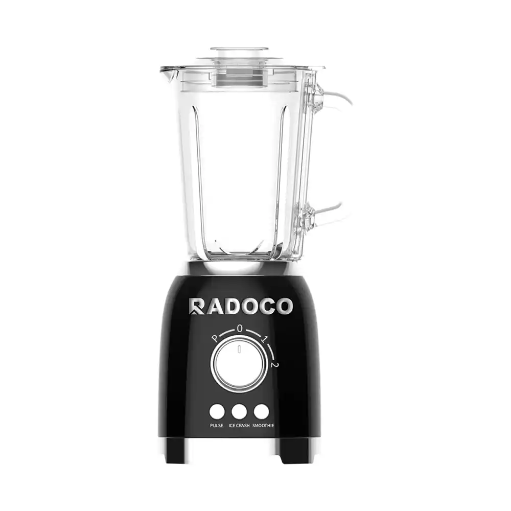 خلاط رادوكو ستايل ريترو - 600 واط - وعاء زجاجي 1.5 لتر - وظائف Pulse وIce Crush وSmoothie - مؤشر LED - أسود - RD-LB4005BK - مكة ستور