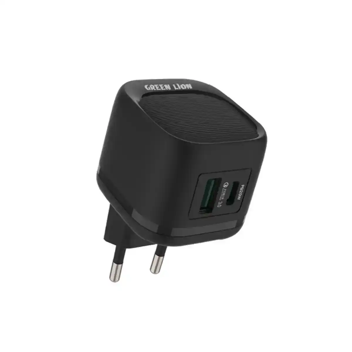 جرين ليون شاحن حائط PD20W+QC مع كابل USB-C إلى لايتنج - أسود