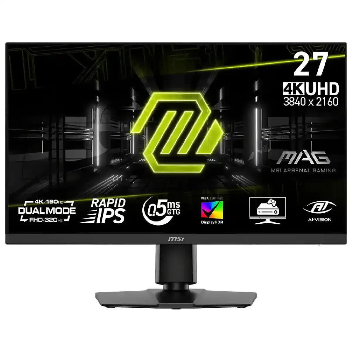 أم اسي أي MAG 272URDF E16 شاشة ألعاب بحجم 27 بوصة IPS UHD 4K ومعدل تحديث 320 هرتز - أسود