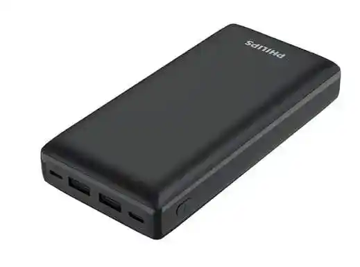 باور بانك فيليبس DLP7721C، 20000 مللي أمبير، 20 واط، PD وQC3.0، USB-A/Type-C - أسود