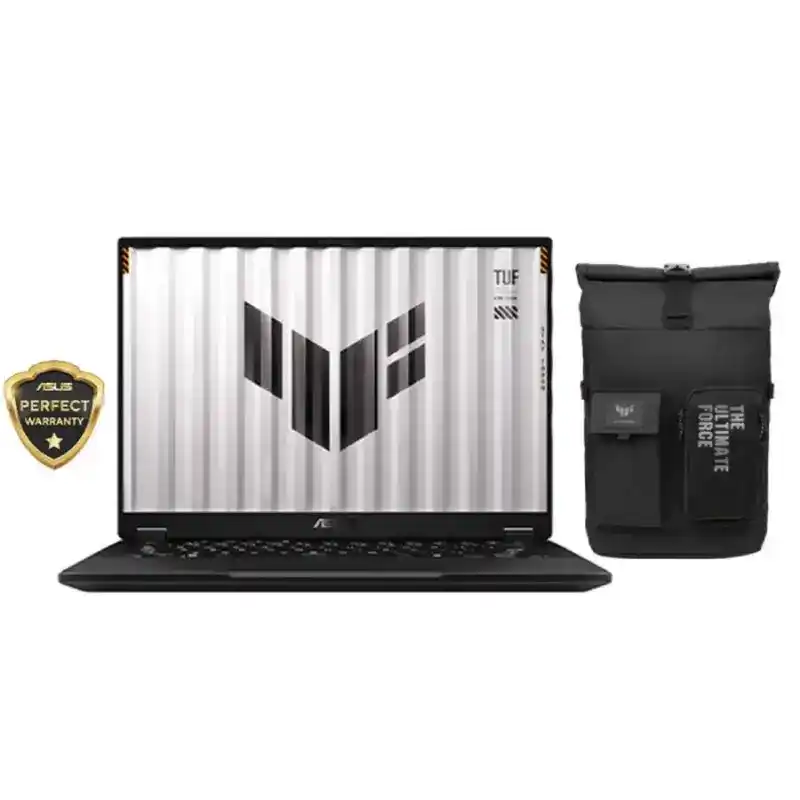 لاب توب جيمنج اسوس تي يو اف A14 FA401WU-RG037W، ايه ام دي رايزن AI 9 HX 370، هارد NVMe M.2 SSD سعة 1 تيرا، رام 16 جيجا، شاشة 14 بوصة، دقة 2.5K، بمعدل تحديث 165 هرتز، كارت شاشة نفيديا جي فورس RTX 4050 سعة 6 جيجا، ويندوز 11 - رمادي مع حقيبة ظهر P309 تي يو ا