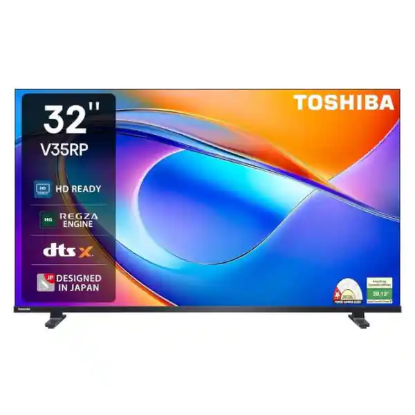 تلفزيون سمارت توشيبا، 32 بوصة، FHD، LED، بدون اطار، رسيفر داخلي، 32V35RP - اسود