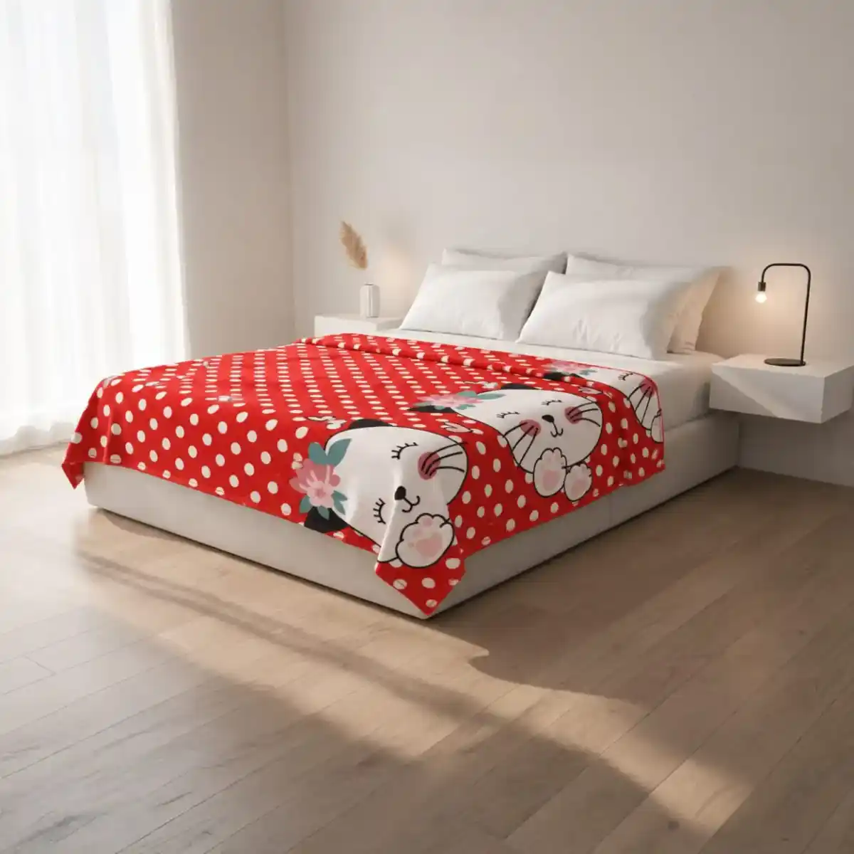 دفاية سرير قطيفة نانا سيكريت، 220×150 سم، 470 جرام - احمر