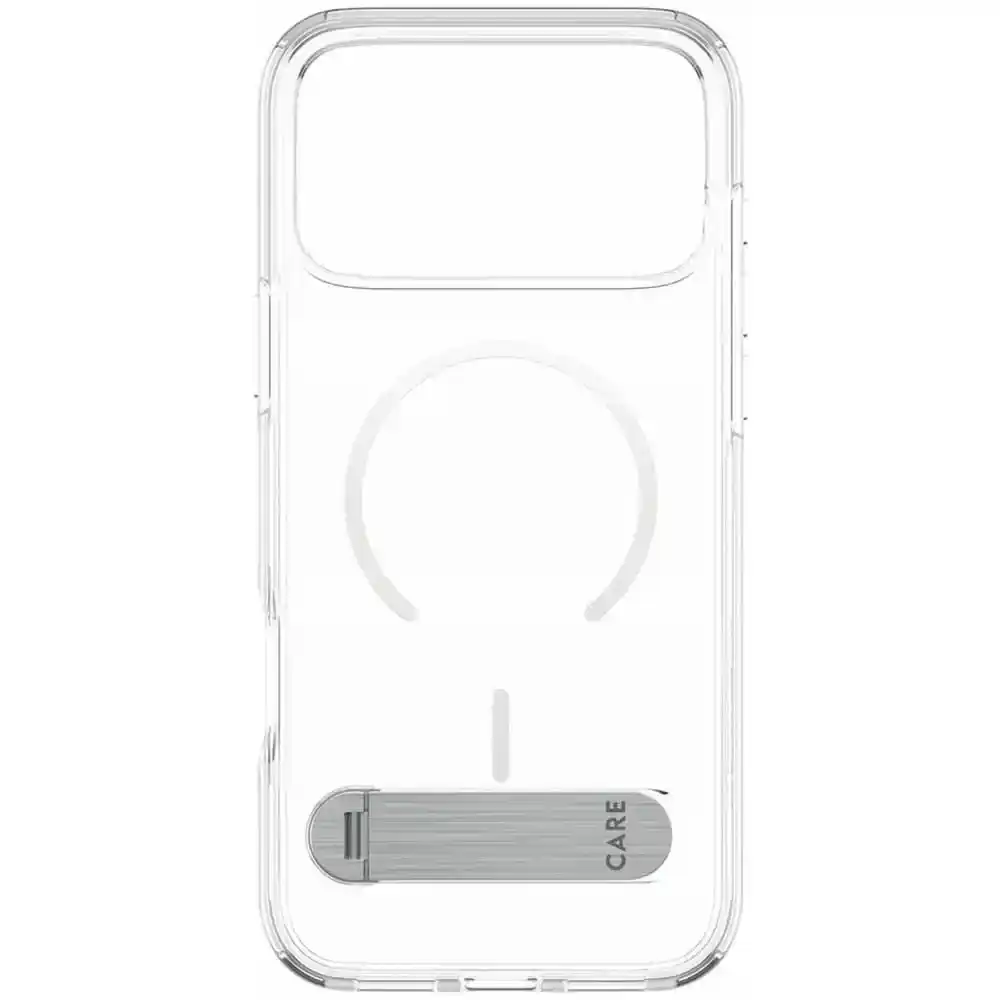 جراب ظهر بانزر جلاس CARE Kickstand لابل ايفون 18 برو ماكس، شفاف - CR40334