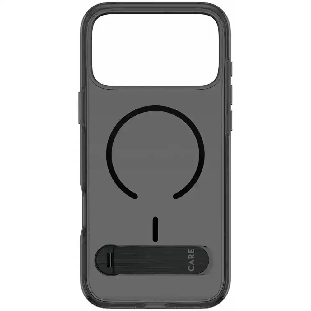جراب ظهر بانزر جلاس CARE Kickstand Smokey لابل ايفون 18 برو ماكس، اسود - CR82928